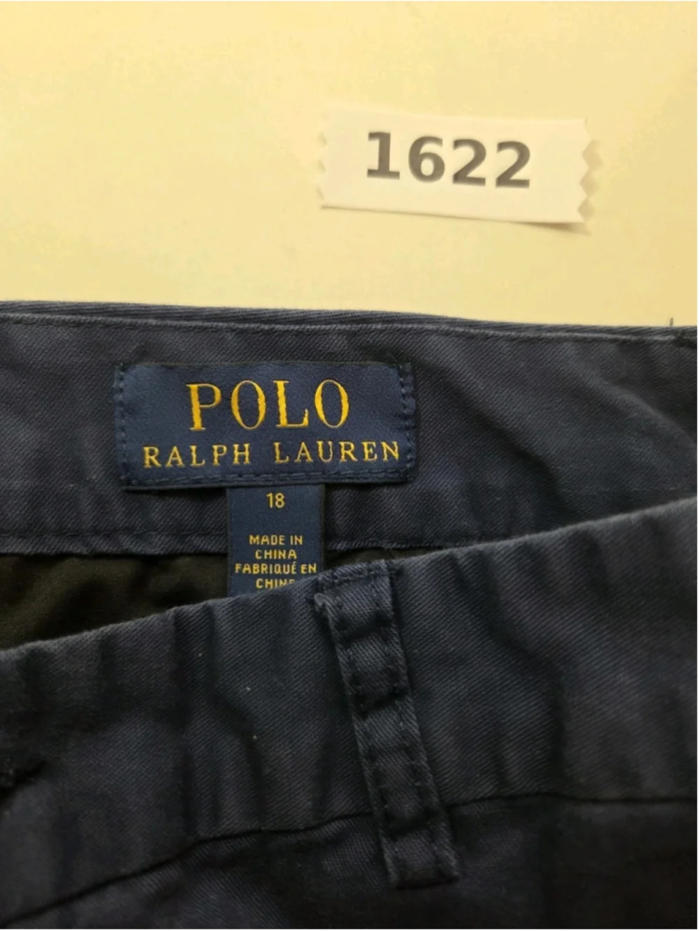 Polo Ralph Lauren Boys Chino Pants Size 18 Navy Blue Stretch Cotton #1622